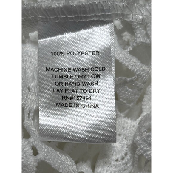 4OUR Dreamers Maxi Crochet Lace Swim Cover Up Caftan White Tie Waist X-Small - Picture 7 of 8